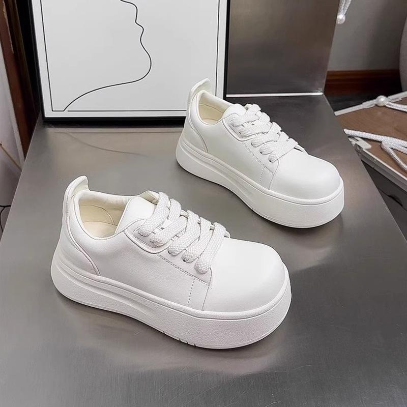 Oufan thick-soled ugly cute big-headed little white shoes for women's outer wear 2025 spring new niche versatile height-increasing casual board shoes