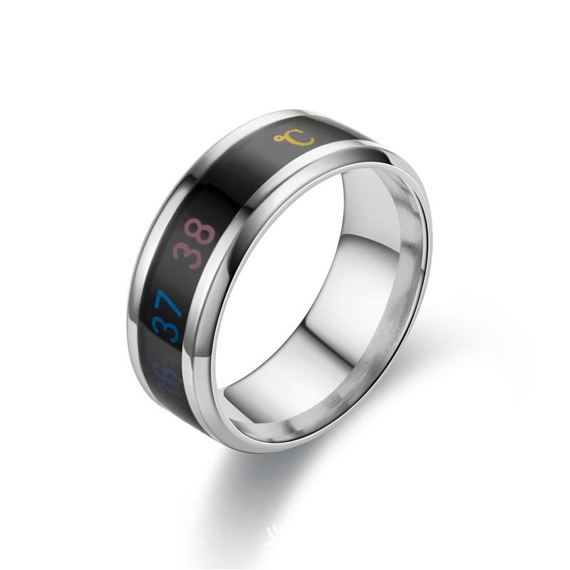 Stainless Steel Smart Temperature-Sensitive Couple Ring with Temperature Display