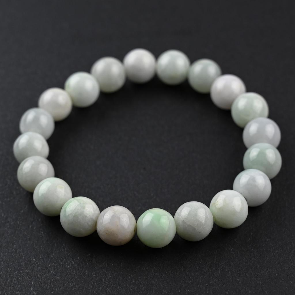 Eigado Jade Jadéite Véritable Jadéite Naturelle Mai 10mm Intérieur 17cm Bracelet, Pierre, Pierre de Naissance, Perles, Diamètre Env.