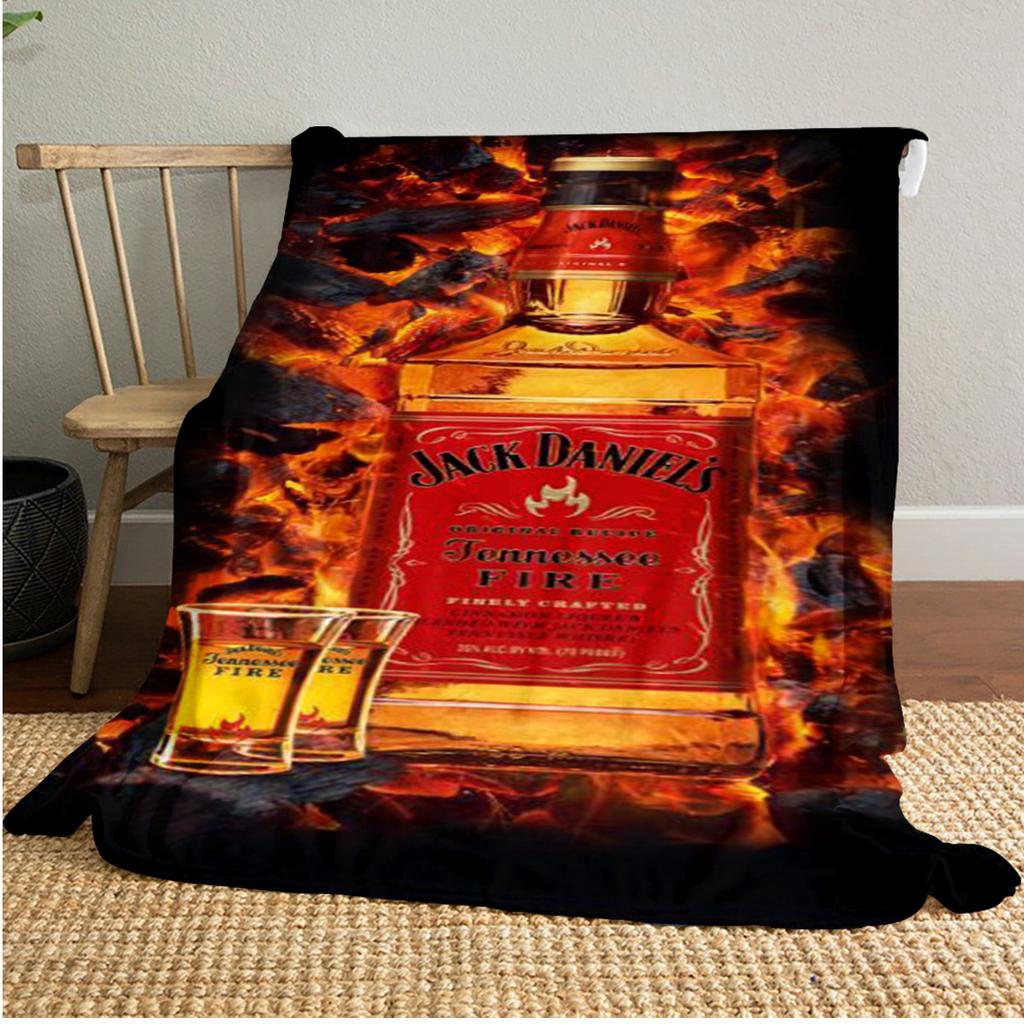 Jack Daniel's Sparkle Pluszowy Koc Miękki Wygodny Koc na Wszystkie Pory Roku Koc na Sofę Biuro Drzemki Koc Podróżny Zewnętrzny Idealny Prezent