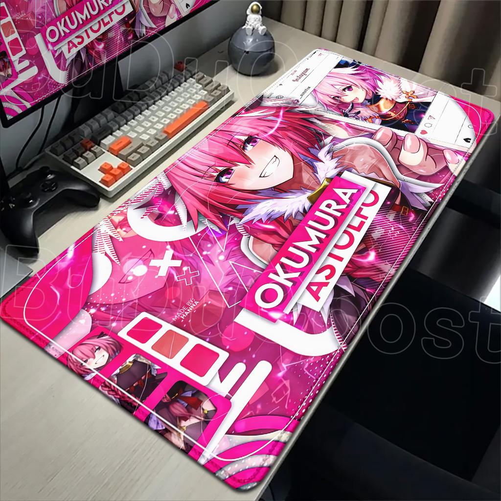 Large Anime E-sprt Gaming Mouse Pad HD Printing Computer Keyboard Mats PC Rubber Accessories 900x400mm Fate Astolfo Anime Carpet