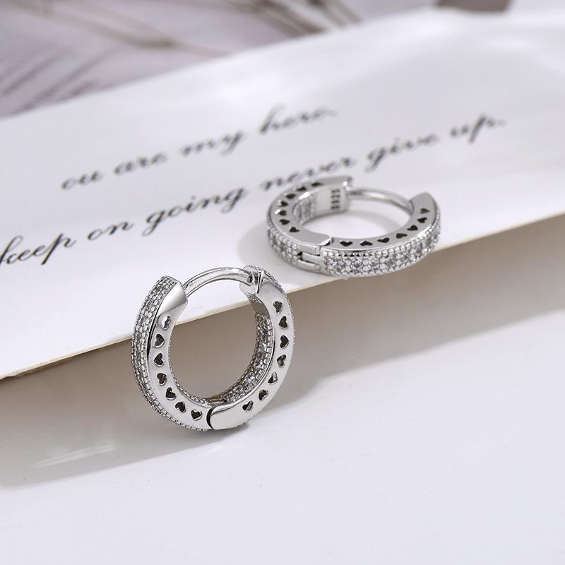 New Sparkling Zirconia Earrings Personality Exaggerated Femininity Elegant Light Luxury Heart-Shaped Earrings Fashion Jewellery