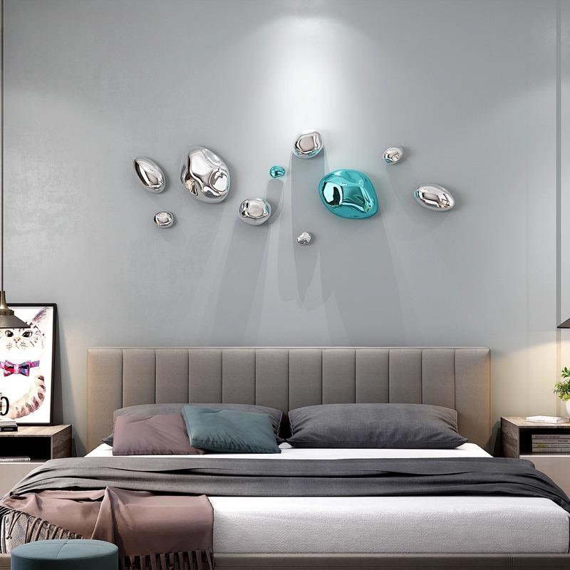 Wall Decoration Wind Chime Hanging Electroplated Stone Living Room Background Wall Hanging Abstract Irregular Stone Wall Decor