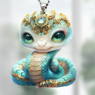Cartoon Pendant Acrylic Christmas Tree Hanging with Lanyard Animal Hanging Ornament Versatile Decoration