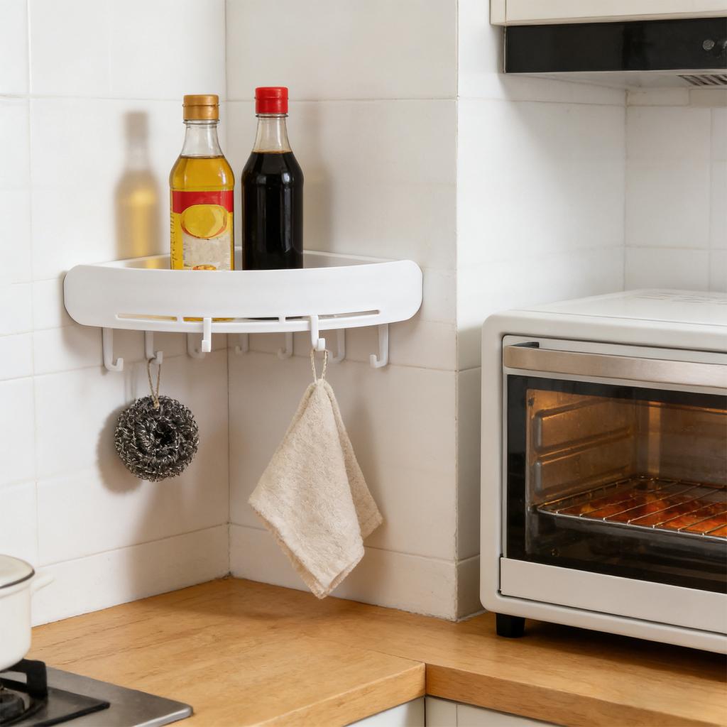 No Drilling Triangle Shower Corner Basket Suction Cup Wall Mounted Storage Shelf for Bathroom Kitchen Toilet Organize Shampoo