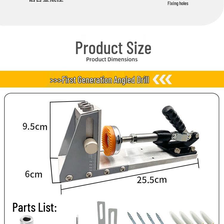 2nd Gen Woodworking Angled Hole Locator & Step Drill Bit for Wood Assembly