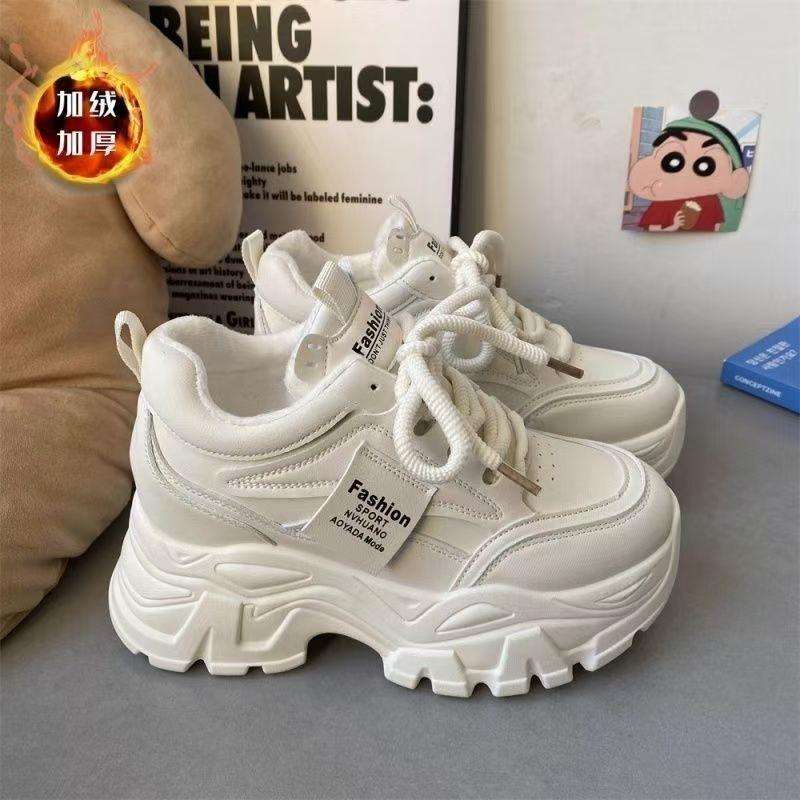 Platform dad shoes 22 autumn and winter new inner height increase small light casual sports shoes 35