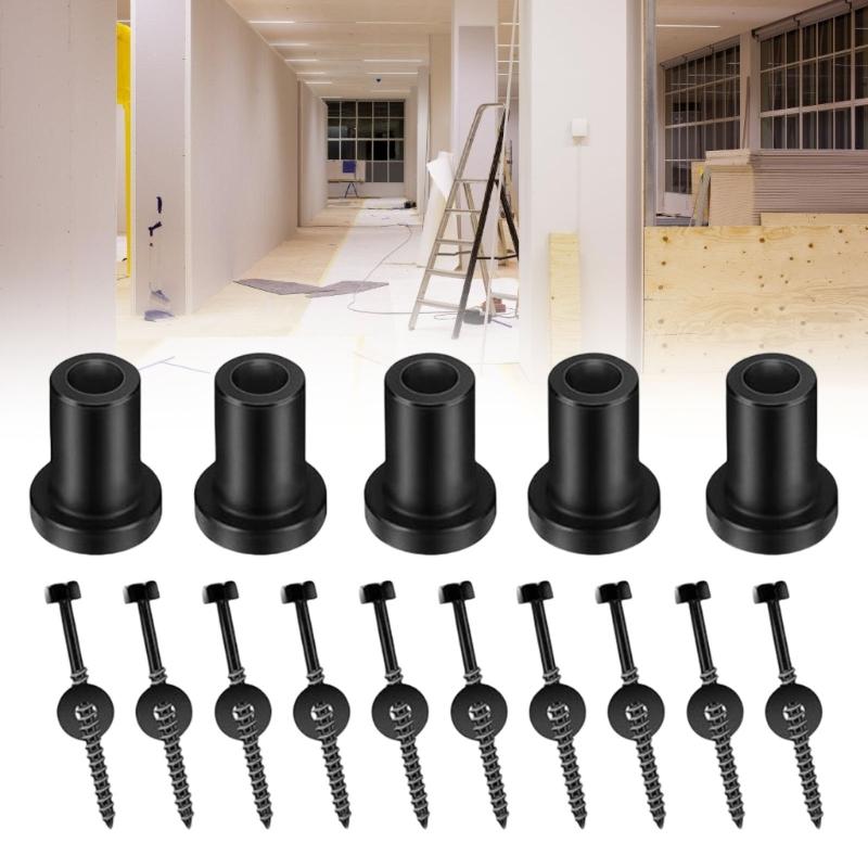 10pcs Door Spacers Set Sliding Replacement Rail Track Hardware Wall Anchors Screws Lags Bolts for Secure Installation