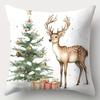 4pcs Set, Christmas Pillowcase, Christmas Tree, Snowman, Santa Claus Pillowcase, 17.7"*17.7", Single-sided Print, Christmas Deco