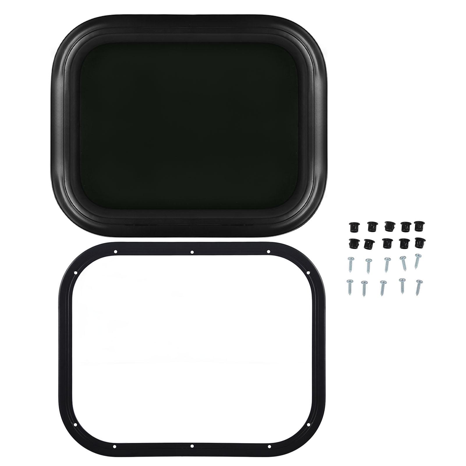 

Fixed RV Window 500 X 300mm Aluminium Alloy Rainproof Black Round Corner Window with Fixed Ring For Campervan Wall thickness: 48-53mm