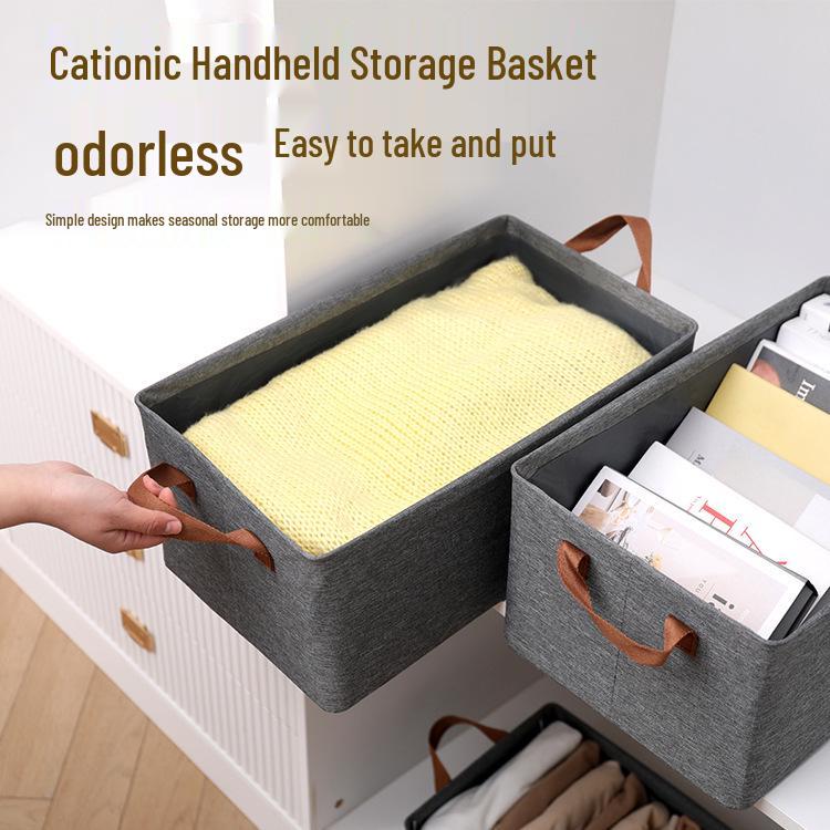 Cationic Fabric Foldable Storage Drawer Box with Steel Frame