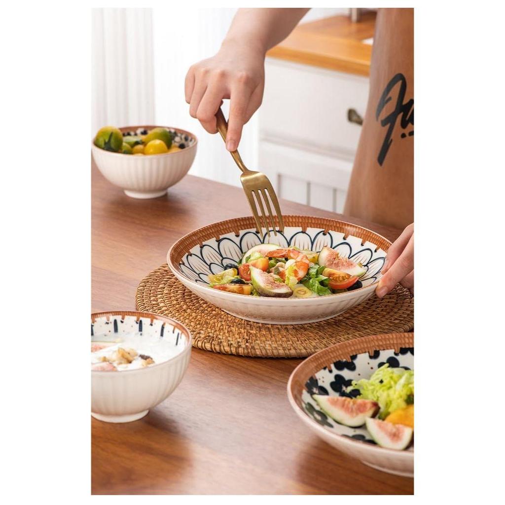 Japanese Ramen Bowls Dish Set, Porcelain Dessert Bowls for Rice | Soup | Snack | Side Dishes | Yogurt | Ice Cream - Coloful Cute Bowl Sets Microwave