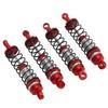 Front Rear Shock Absorbers Aluminum Alloy Front Rear Shock Damper for Traxxas Latrax Teton 1 18 RC Car Red