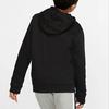 Nike Sweatshirt Casual Fleece Lined Zippers Open Collar Hooded Black Kids' Unisex BV3699-010