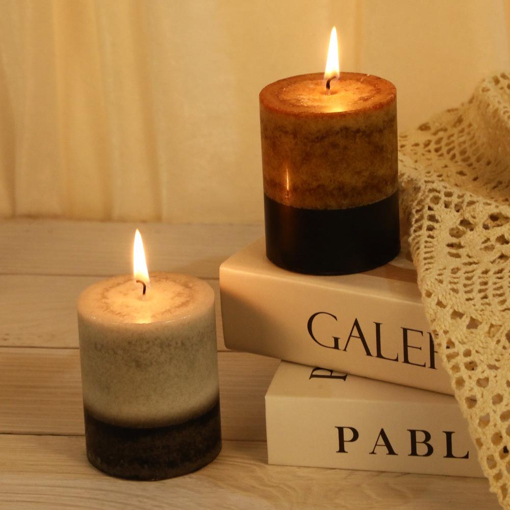Handmade Retro Cylindrical Scented Candles for Home Non-romantic Emergency Lighting Wedding Church Candles