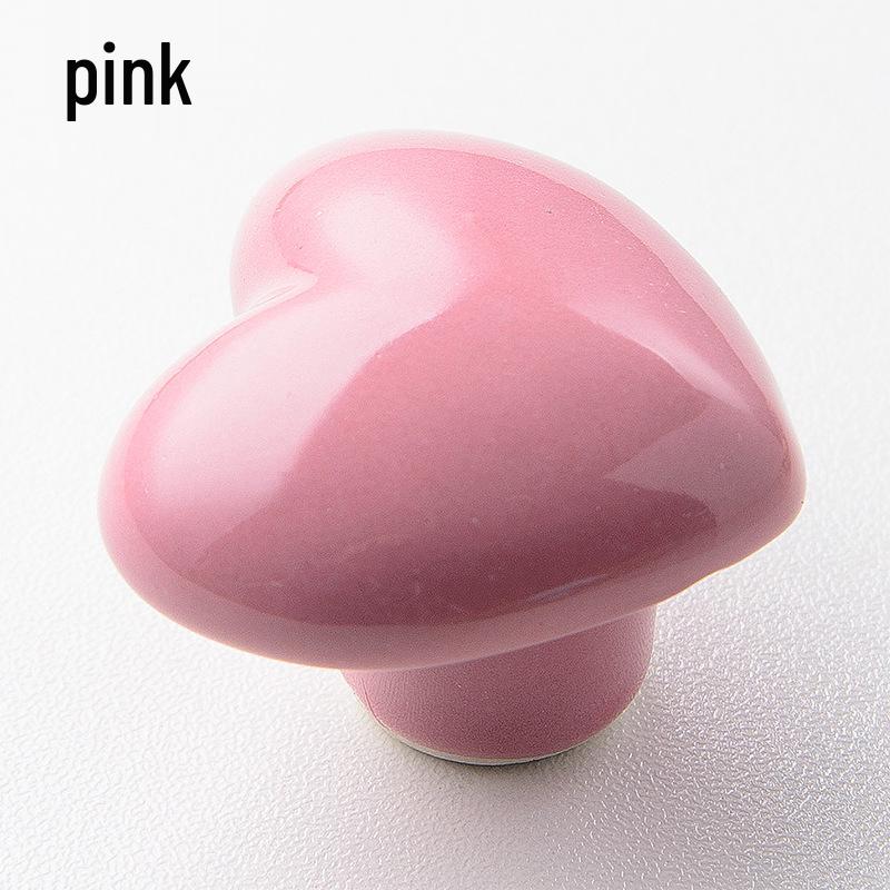 Spot Love Ceramic Children's Wardrobe Handle - Cartoon Cabinet & Drawer Adhesive Hook
