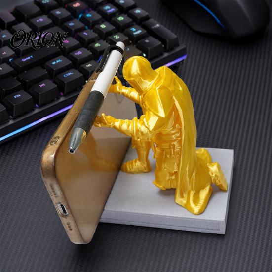 Mystery Style Desk Accessory 3D Printed Knight Pen Holder, Kneeling Stand, Exquisite Premium Quality Display Stand Sculpted Statue, Creative Organizer
