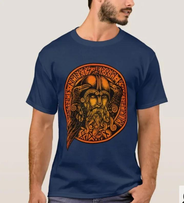 Ancient Nordic Runes Alphabet Odin with Ravens TShirt 100 Cotton ONeck Summer Short Sleeve Casual Mens Tshirt Size S3XL