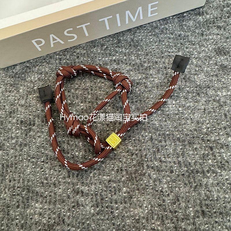 

Браслеты для пары ручной работы в стиле Miu, элегантные, крутые, из цветного плетеного шнура, плоские, новинка Miu 2025 Brown