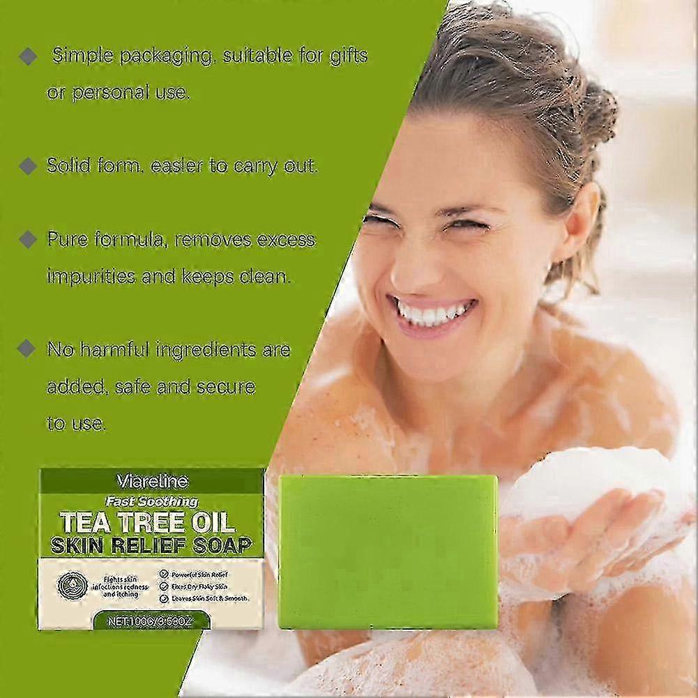 3x Tea Tree Soap for Face & Body Acne, Athlete's Foot, Tinea, Folliculitis & Ringworm Treatment