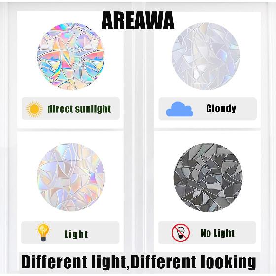 30 Pcs Star Ring Circle Window Clings - Anti-Collision Decals to Save Birds, Non-Adhesive Rainbow Stickers