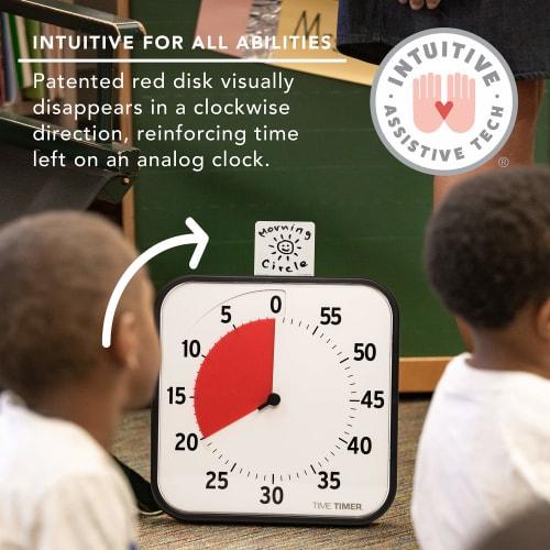 Time Timer TT12B-W Study Timer, 30cm, 60-Minute Learning Alarm
