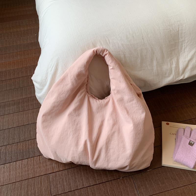 

Large capacity retro lightweight cloth bag women s simple literary handbag versatile casual commuter bag светло-розовый