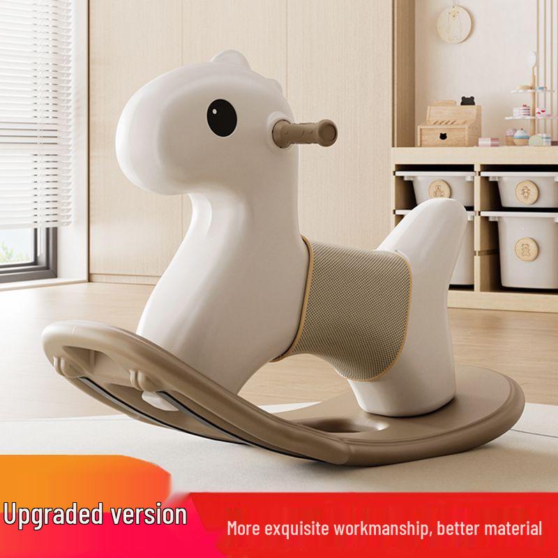 Two-in-One Wooden Rocking and Roller Horse for Infants - Anti-Tip Sensory Toy for First Birthday