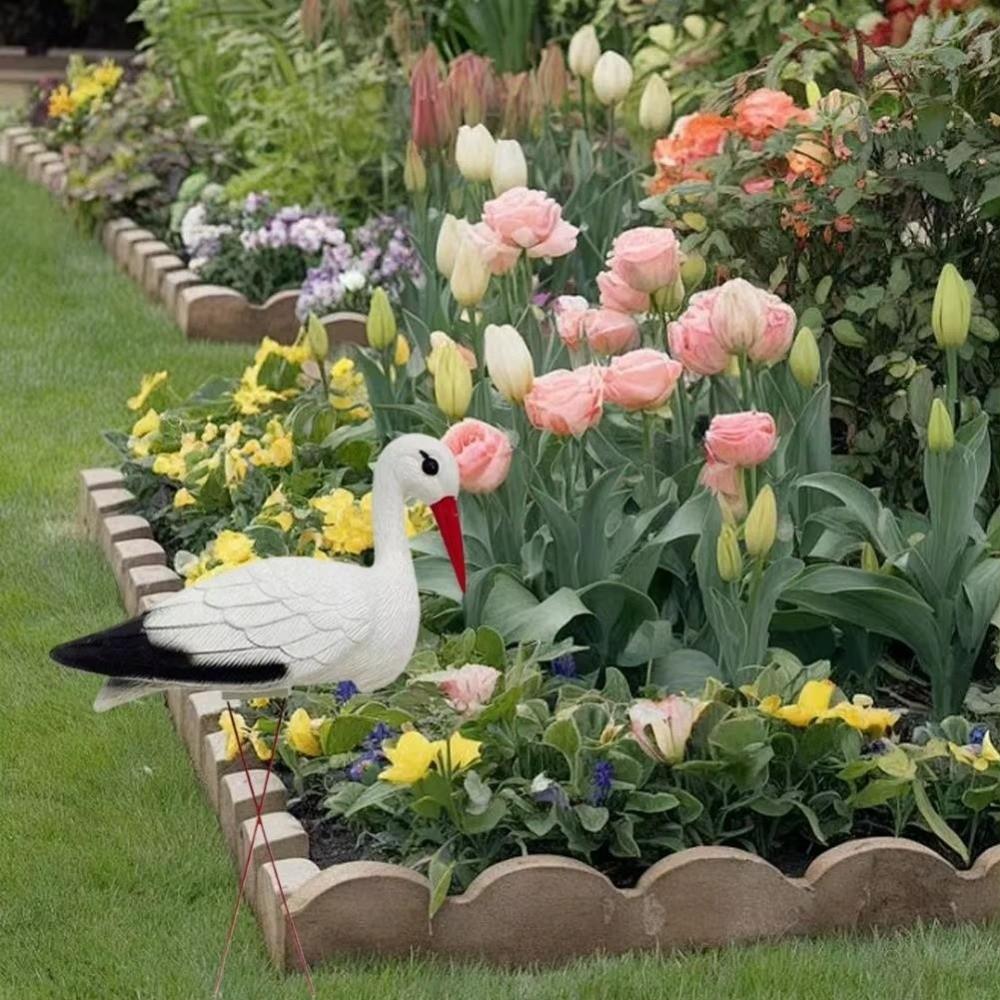 White Crane Crane Statue Detachable Wire Feet Bird Ornament  Outdoor Yard Decoration