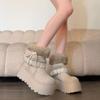 Cotton shoes platform snow boots women's fluffy winter velvet Birkenstock thickened small people warm and high