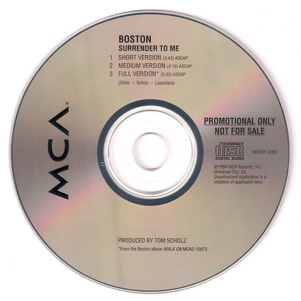 

CD BOSTON - Surrender To Me MCA5P3208 MCA Records 1994 US Rock Used