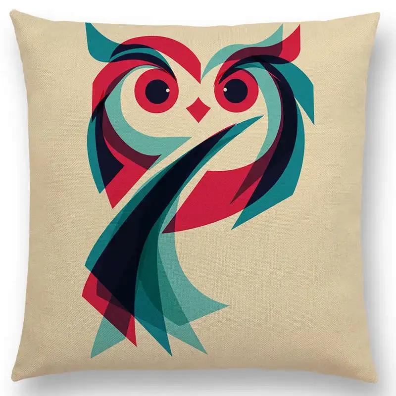 Najnowsze Wspaniałe Kolorowe Ptaki Sztuka Abstrakcyjna Paw Wrona Sowa Orzeł Koliber Poszewka na Poduszkę Sofa Poduszka Dekoracyjna