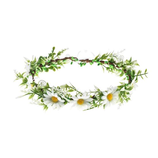 Bridal Flower Crown Fairy Style Flower Crown Artificial Flowers Eucalyptus Leaf Chaplet Head Wreath for Weddings Beach Vacation Photo Props