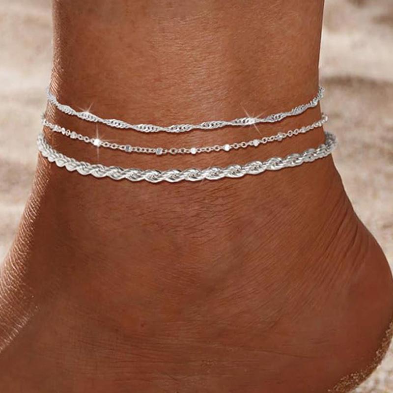 Stylish Waterproof Layered Ankle Bracelets 2/3Pcs for Women Ideal for Beach and Weekend Getaways