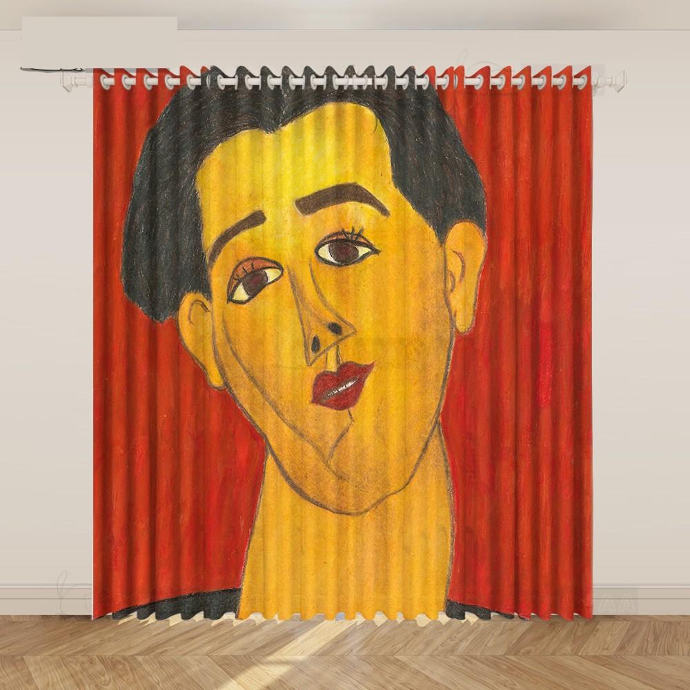 2KS Modigliani Portrét Mistrovské Malby Závěs Umělec V Pracovním Studiu Moderní Nika Severský Závěs do Obývacího Pokoje cortinas