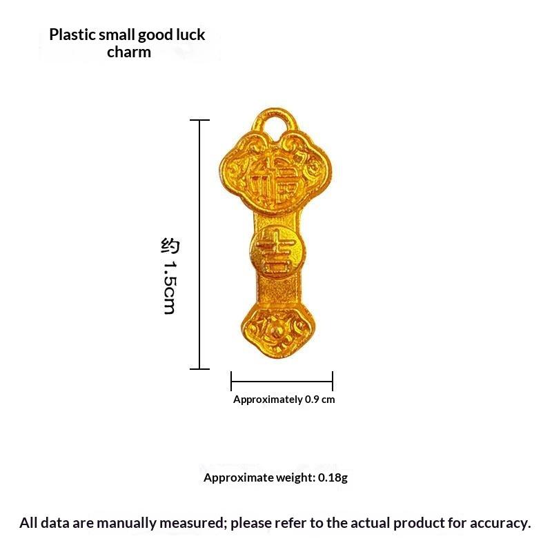 Mini Wealth Luck Charms 100PCS Gold Ingots Small Gold Dollars for DIY Craft Bag Pendant Accessory Home Living Room Decor