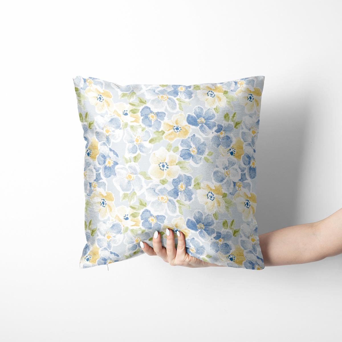 

Lamp Luxury Imitation Silk Floral Pillow Digital Printing European Style Pillow Case Living Room Sofa Ornament Pillow 45Cm with core