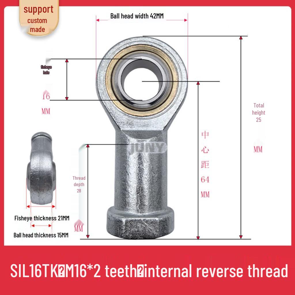 Spherical Plain Bearings: Universal Joint Ball Joint Rod End, Internal SI, External SA, Sizes 5-40