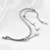 8MM Smooth Surface Heart 18K Gold Stainless Steel Double Layer Bracelet, Laser Engravable