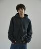 Scrattle_Pixel Vtg Crop Layer Pigment Hoodie Zip-Up [Black]
