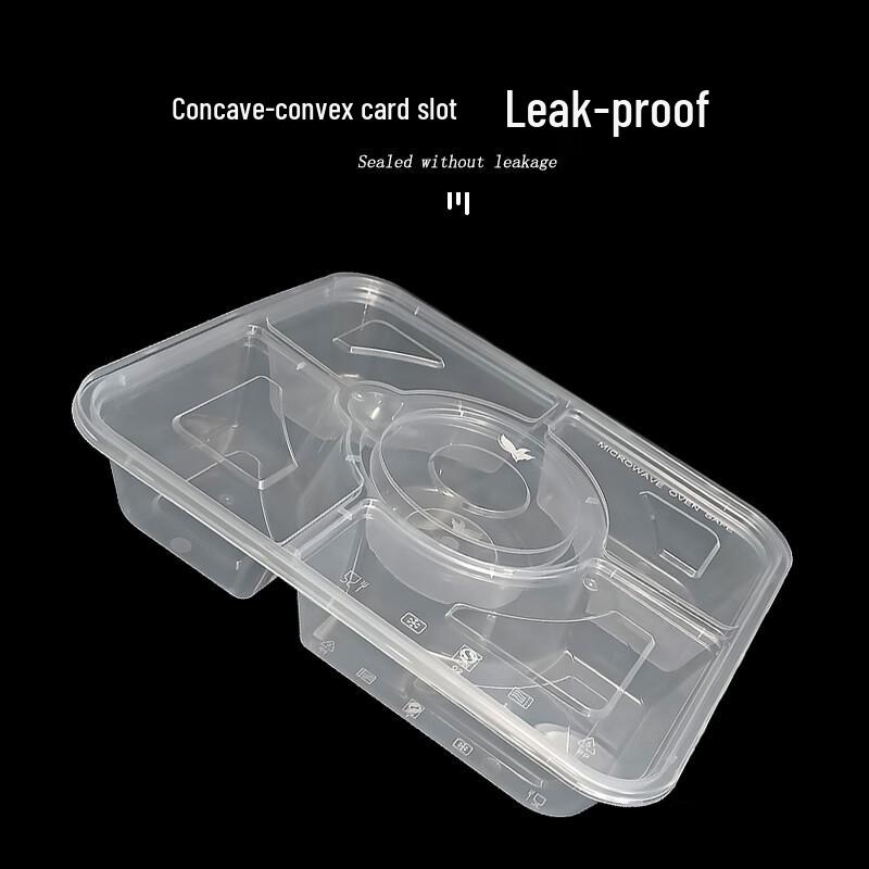 Transparent Disposable 4+1 Compartment Takeaway Container