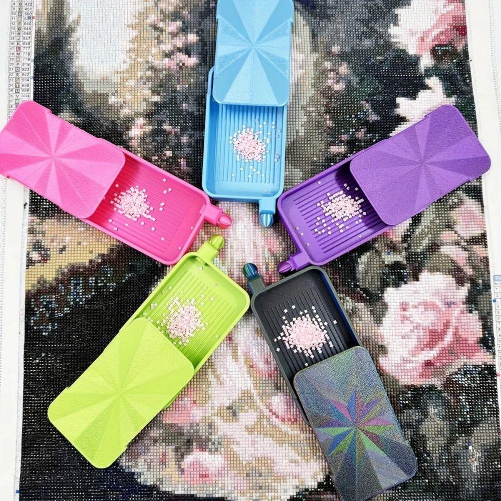 DIY Craft 3D Diamond Painting Storage Tray Large Capacity Embroidery Beading Plates with Lid Multi-Color