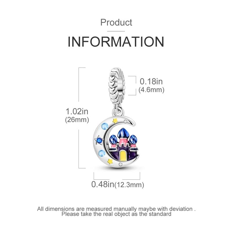 Charms Platadreamy Blue Moon Star Castle Beads Fit Originalbracelets Charms For Women Jewelry Diy Making Gifts