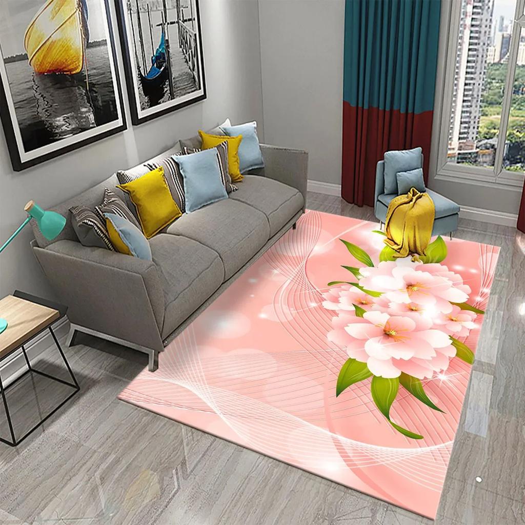 Mother's Day Happy Carpet Romantic Warm Rugs Living Room Bedroom Rug Heart Carpet Baby Girl Soft Play Floor Mat Kitchen Parlor