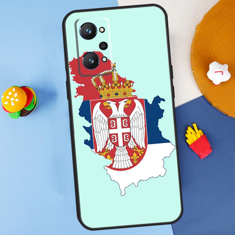 Serbia Flag For Realme C55 C67 C61 C75 C53 C51 C21Y C25S GT 6 6T 5 GT7 Pro 10 11 12 13 14 Pro Plus Case