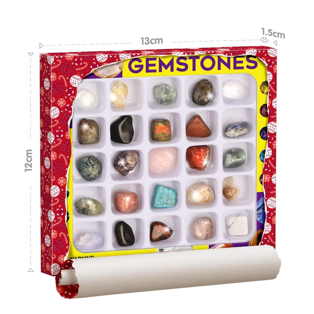 XXTOYS Mineral Collection Gemstone Toy Rock Mineral Collection Natural Minerals Gemstone Geology Science Kit Set Amethyst Kids Gift & 25-Piece