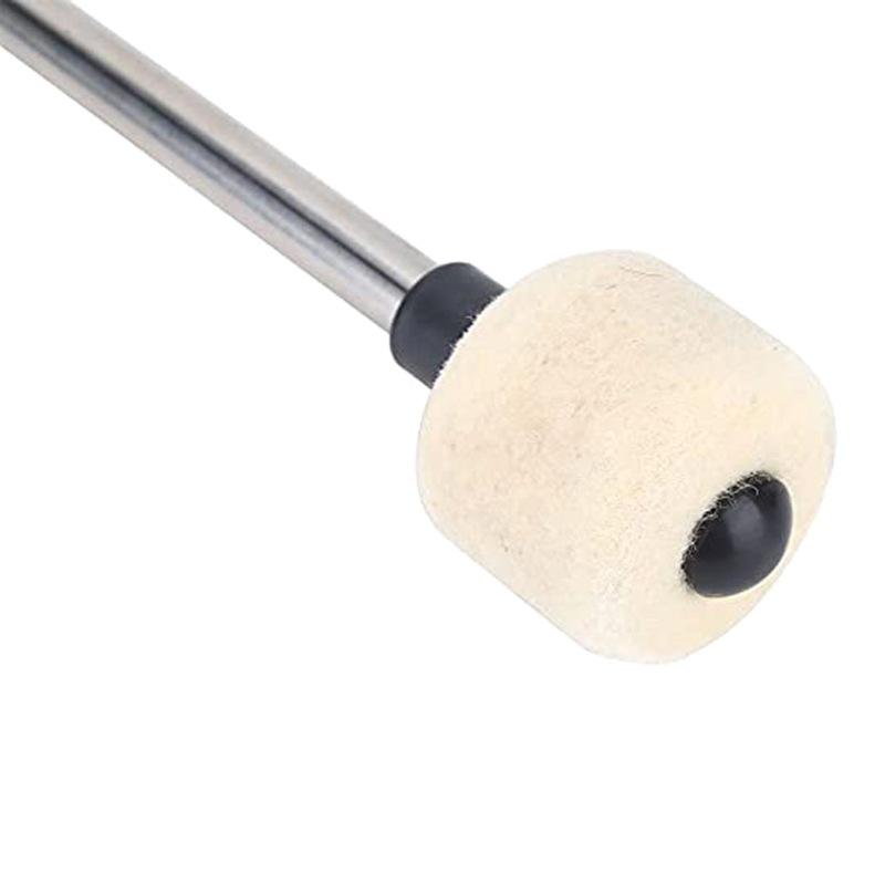 Snare Drum Mallets Drum Hammers Snare Drum Sticks Wool Felt Stainless Steel Drum Mallets Sledgehammer Percussion Accessories
