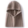 Autumn and Winter% Pure Cashmere Hat Women's Balaclava Hat Cold Protection Cover Ear Protection Wool Knitted Hat Men