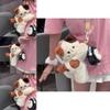 Cute Calico Cat Soft Plush Crossbody Bag With Zipper Closure For Daily Use
