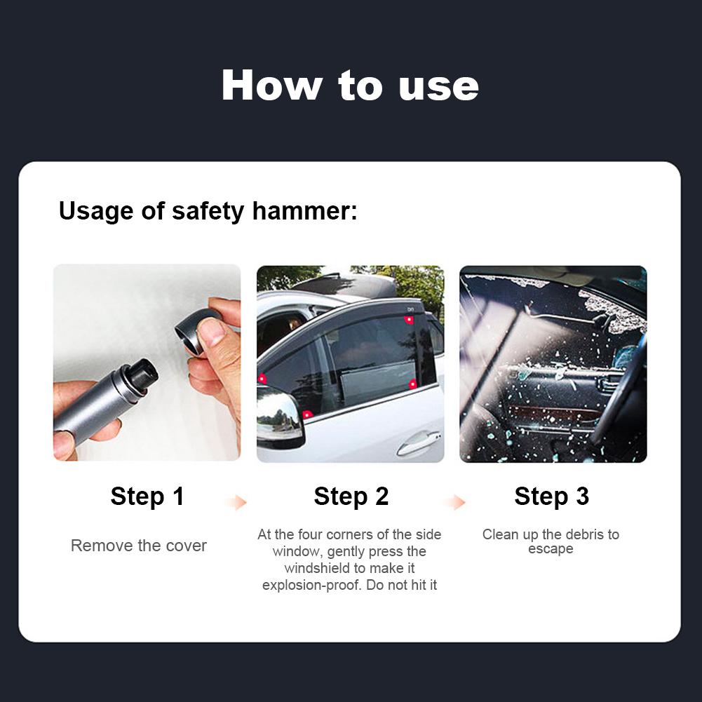 Auto Sicherheitshammer Aluminiumlegierung Auto Notfall Glas Scheibenbrecher Auto Fensterglas Brechwerkzeug Lebensrettendes Rettungswerkzeug